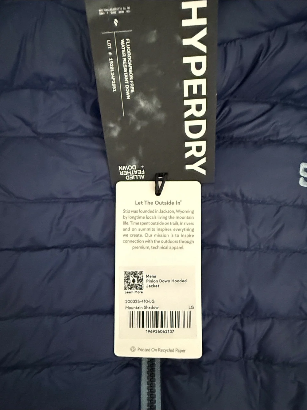 Stio Men's Navy Hooded Pinion Puffer Jacket